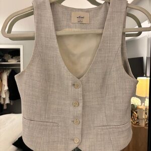 Wilfred Light Beige Textured Tailored Vest